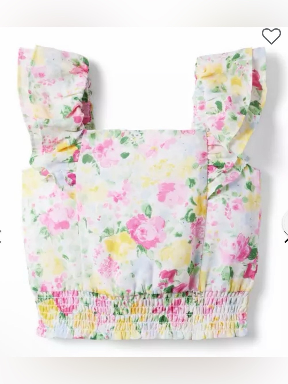 Janie and Jack Floral Smocked Waist Chiffon Top 4T